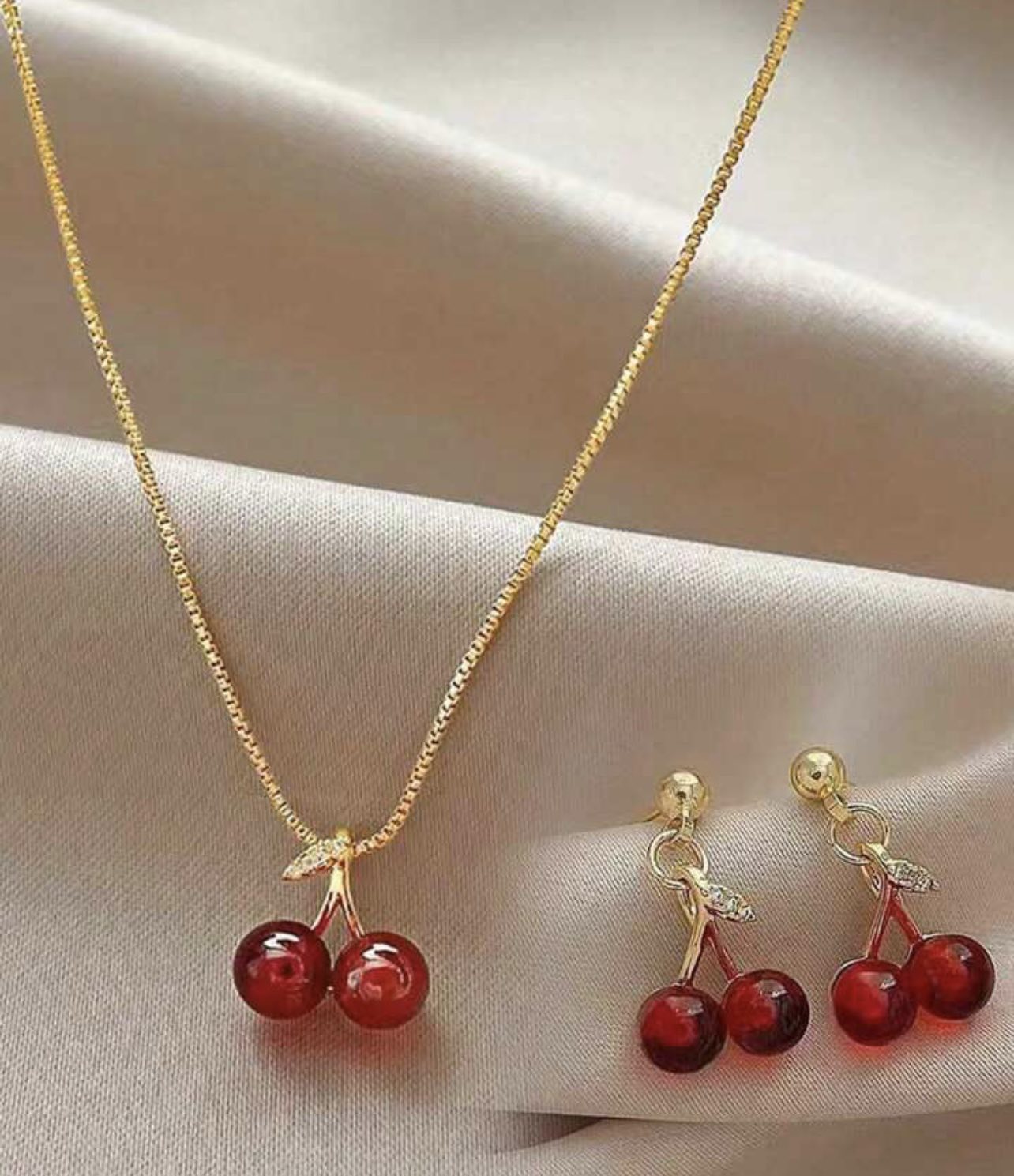 3pcs Elegant Cherry Jewelry Set