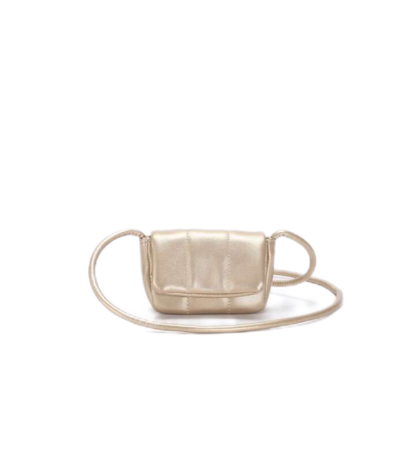 Mini Kids Solid Flap Shoulder Bag - Gold
